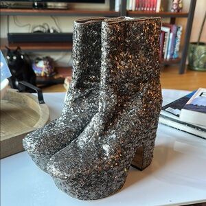 Sequin Ankle Boots - size 7.5 - great condition